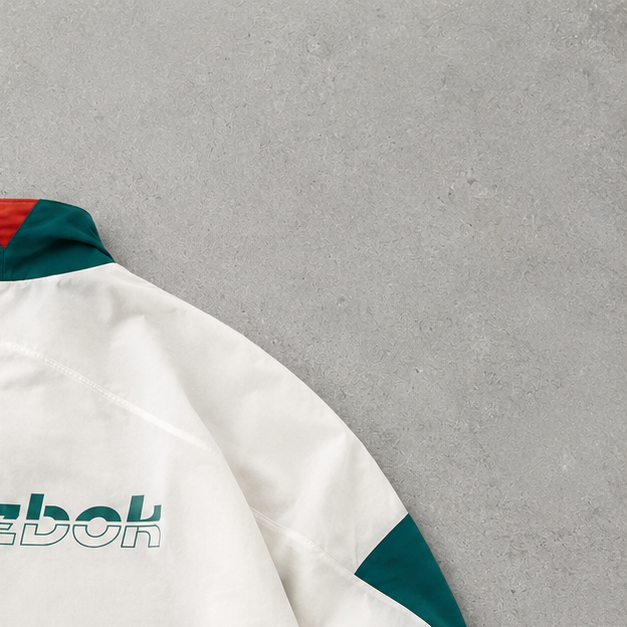 Y2K 2000 Reebok Windbreaker Dark Green / White Limited (M)
