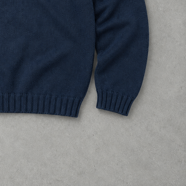 Ralph Lauren V-Neck Sweater Marineblau, Weiß Rare (XL) Stitched Logo