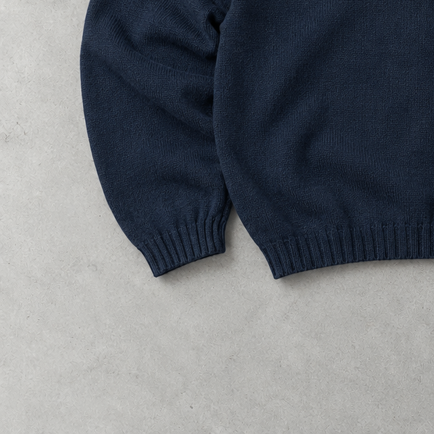 Ralph Lauren V-Neck Sweater Marineblau, Weiß Rare (XL) Stitched Logo