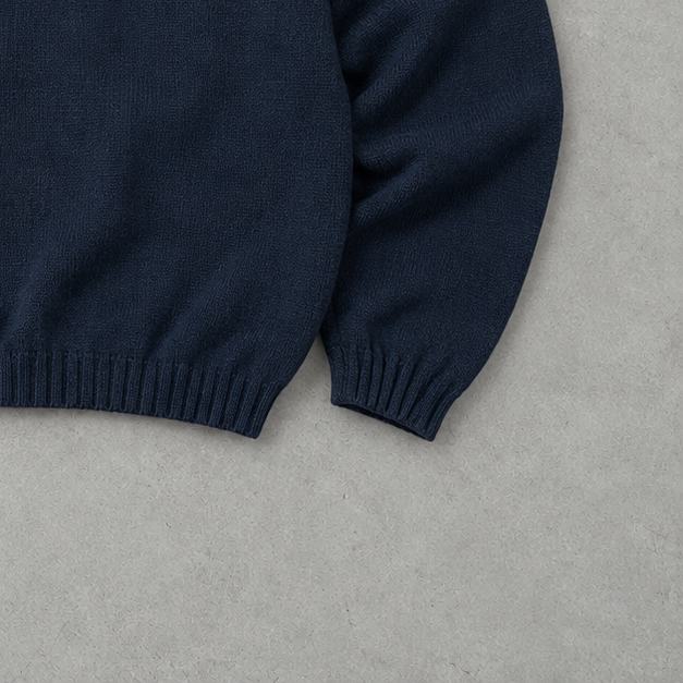 Ralph Lauren V-Neck Sweater Marineblau, Weiß Rare (XL) Stitched Logo