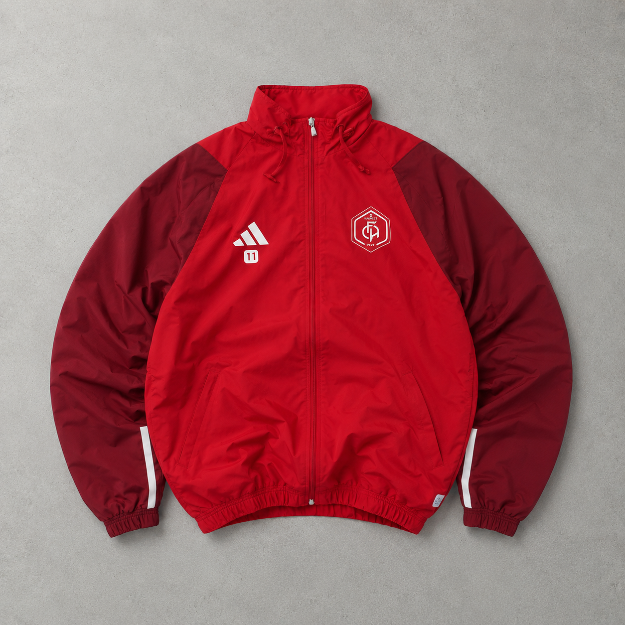FC Annecy Adidas Windbreaker Rot, Burgunderrot Limited (Size S)