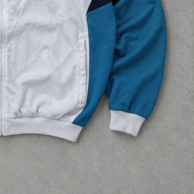 80s Adidas Track Jacket White / Blue Rare (M)