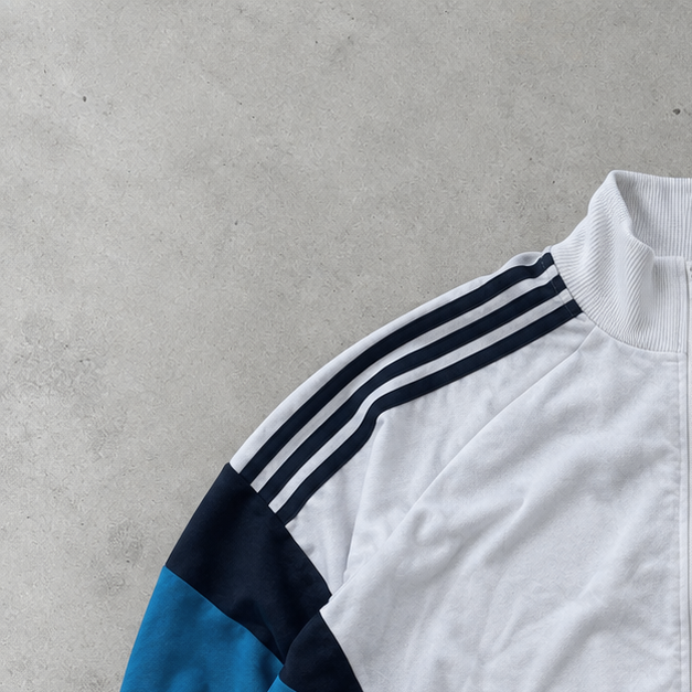 80s Adidas Track Jacket White / Blue Rare (M)