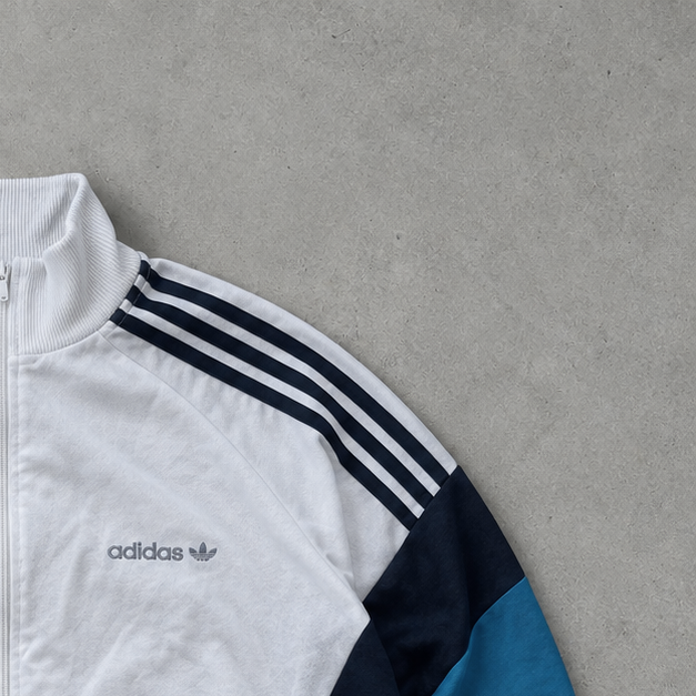 80s Adidas Track Jacket White / Blue Rare (M)