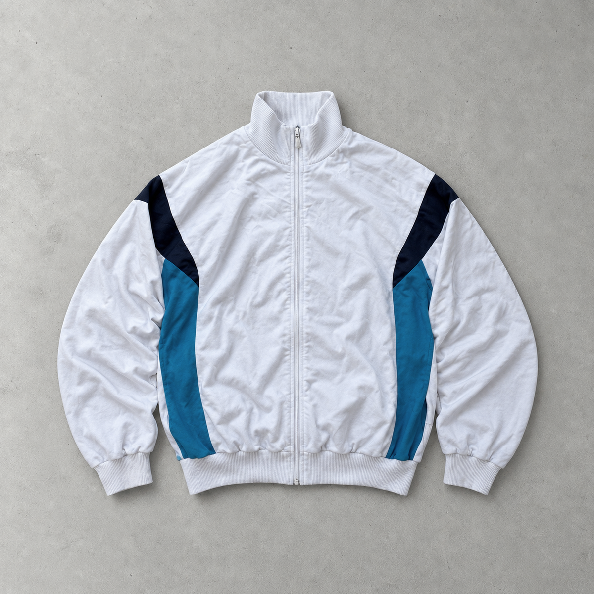 80s Adidas Track Jacket White / Blue Rare (M)