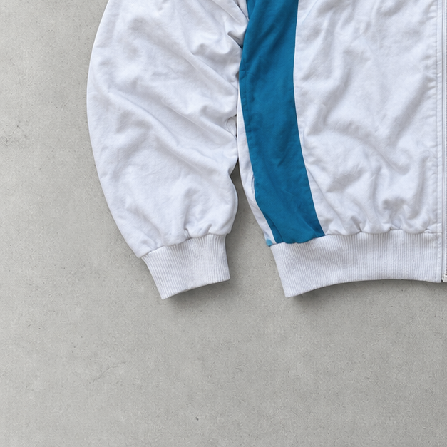 80s Adidas Track Jacket White / Blue Rare (M)