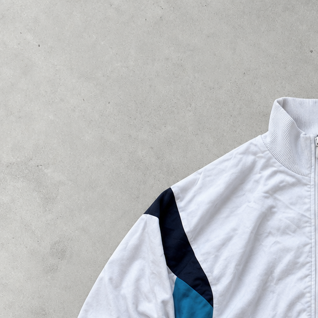 80s Adidas Track Jacket White / Blue Rare (M)