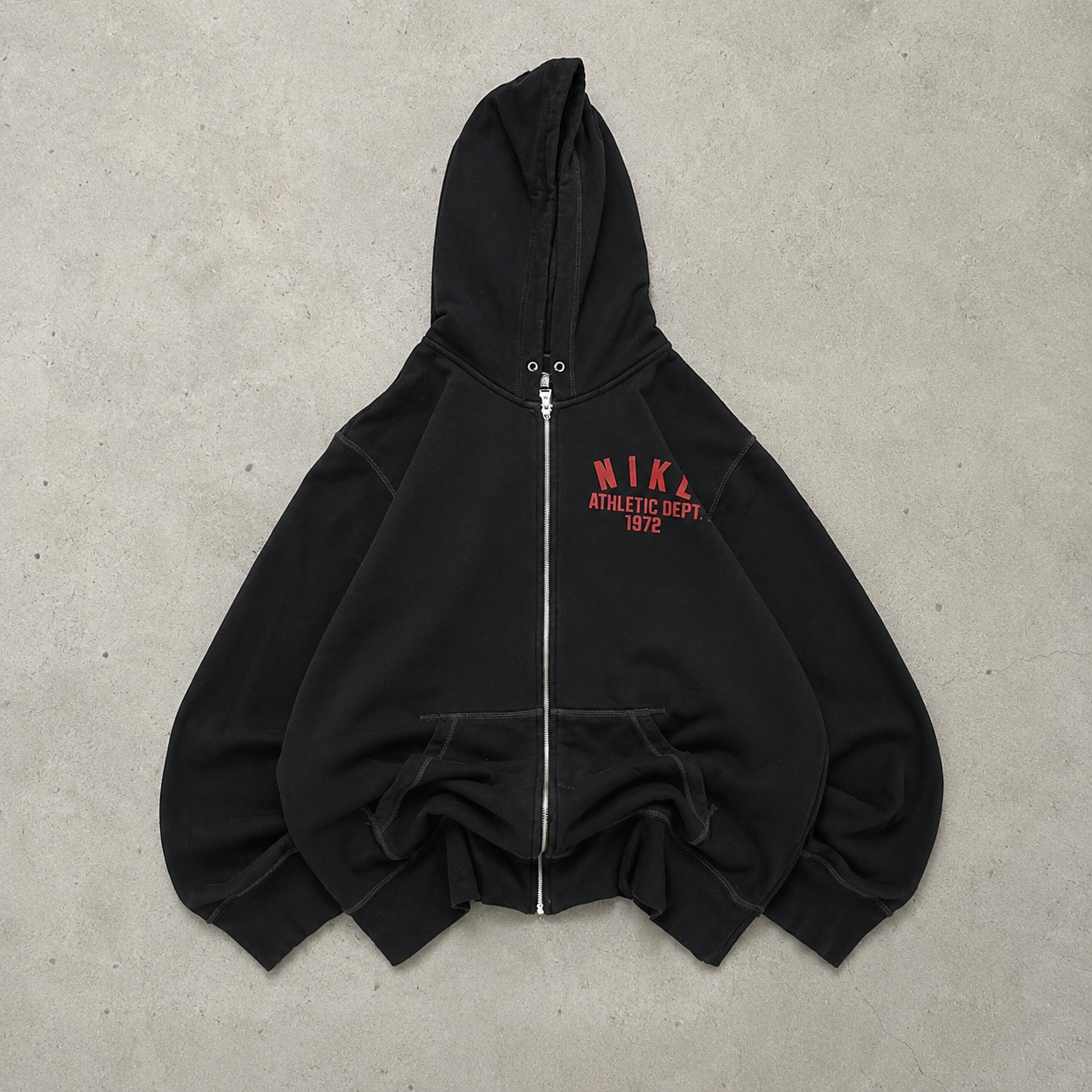 USA 90s 80s Y2K 2000 Nike Hoodie Black, Red Rare (XL)