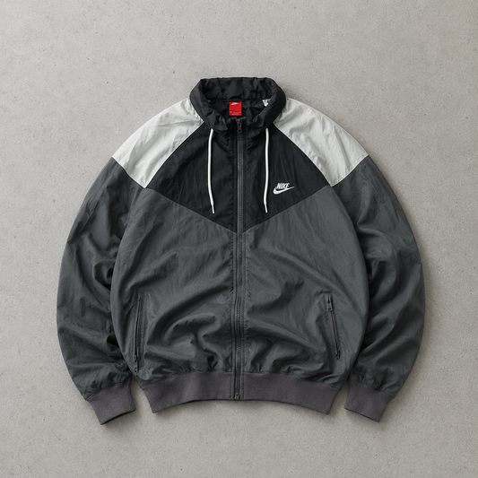 Y2K Nike Windbreaker Black Grey Rare (XL)