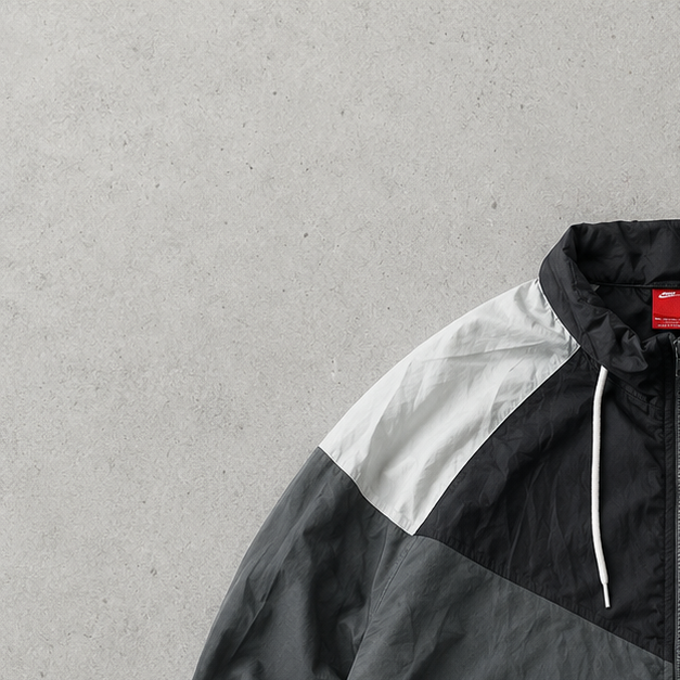 Y2K Nike Windbreaker Black Grey Rare (XL)
