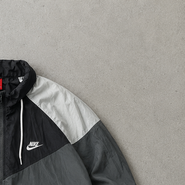 Y2K Nike Windbreaker Black Grey Rare (XL)