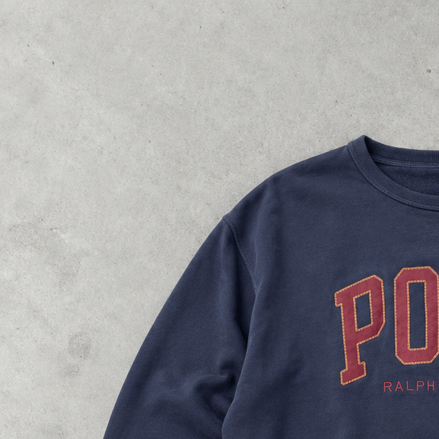 Ralph Lauren Sweater Marineblau Stitched Logo Rare (XL)