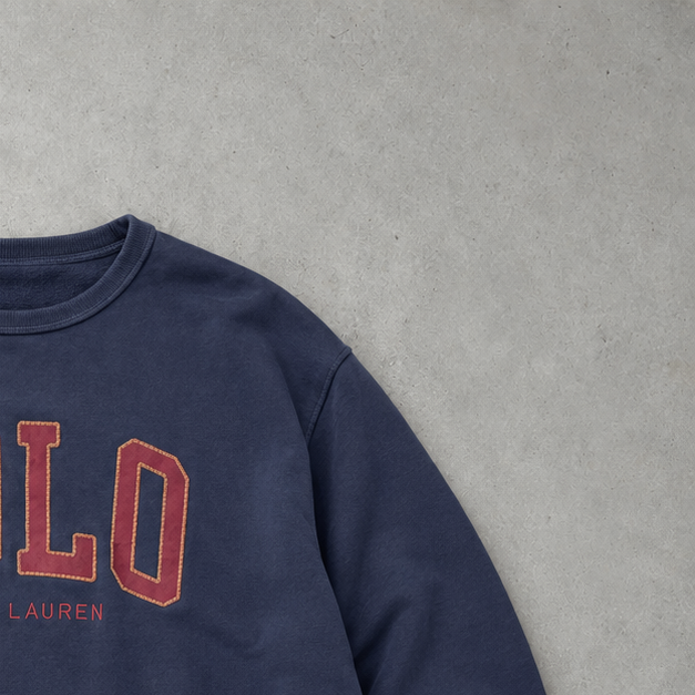 Ralph Lauren Sweater Marineblau Stitched Logo Rare (XL)