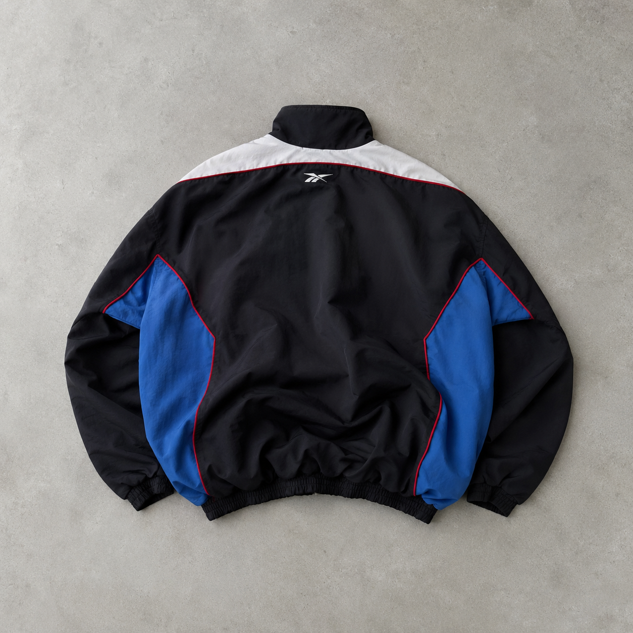 90s Y2K Reebok Track Pants Black / White Rare Stitched Logo (XL)