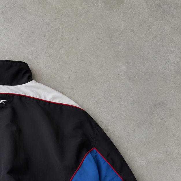 90s Y2K Reebok Track Pants Black / White Rare Stitched Logo (XL)