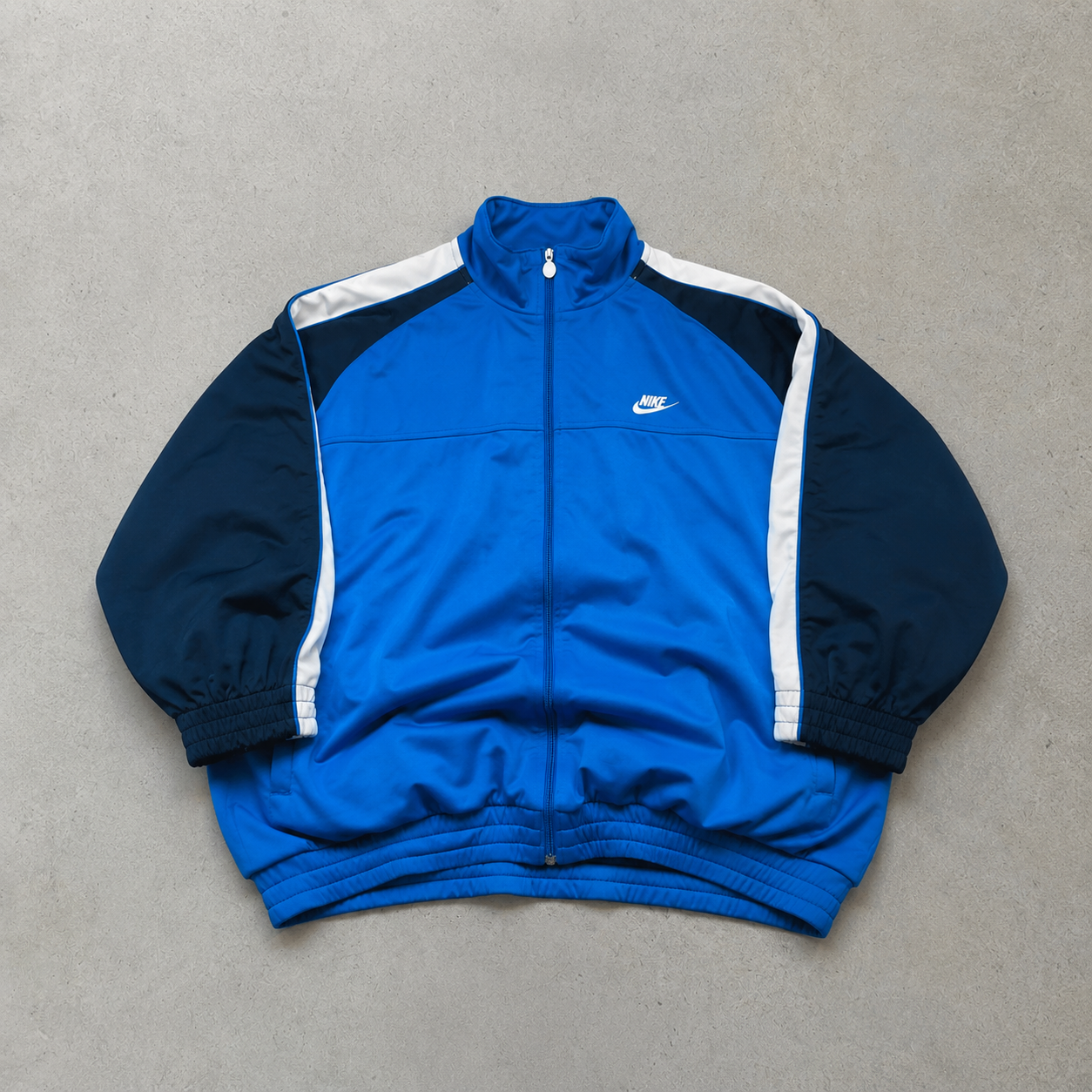 Y2K Nike Track Jacket Marineblau, Blue Limited (XL) Stitched Logo