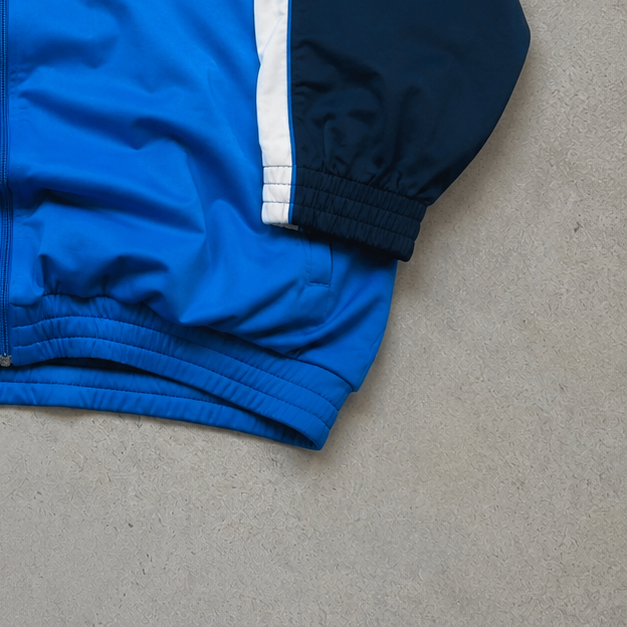 Y2K Nike Track Jacket Marineblau, Blue Limited (XL) Stitched Logo