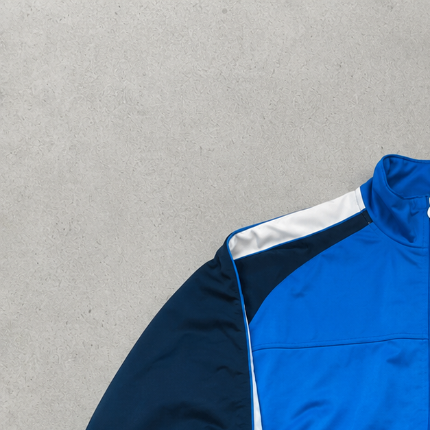 Y2K Nike Track Jacket Marineblau, Blue Limited (XL) Stitched Logo