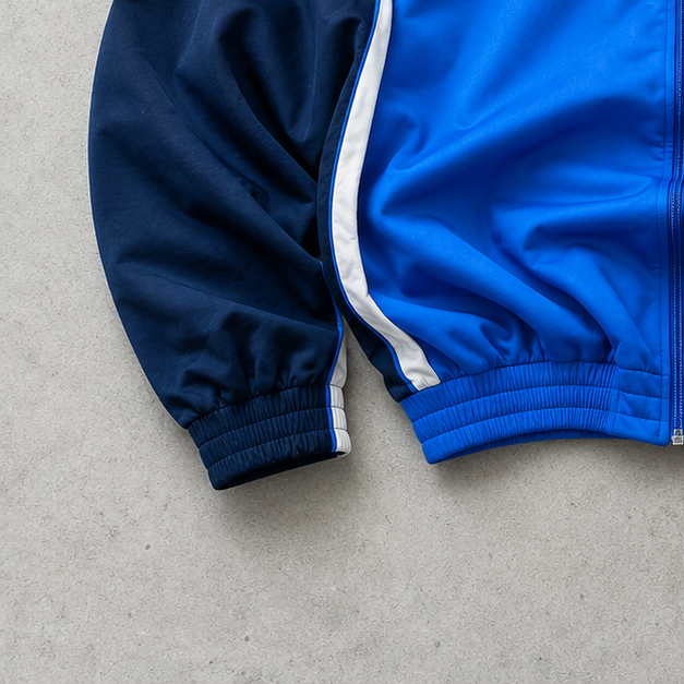Y2K Nike Track Jacket Marineblau, Blue Limited (XL) Stitched Logo
