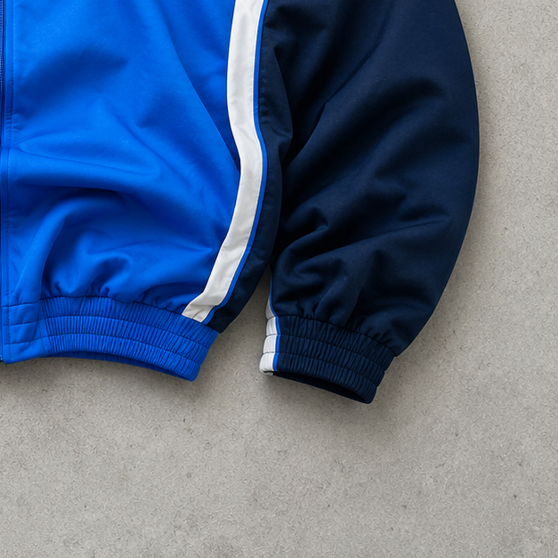 Y2K Nike Track Jacket Marineblau, Blue Limited (XL) Stitched Logo