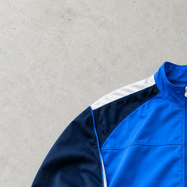 Y2K Nike Track Jacket Marineblau, Blue Limited (XL) Stitched Logo