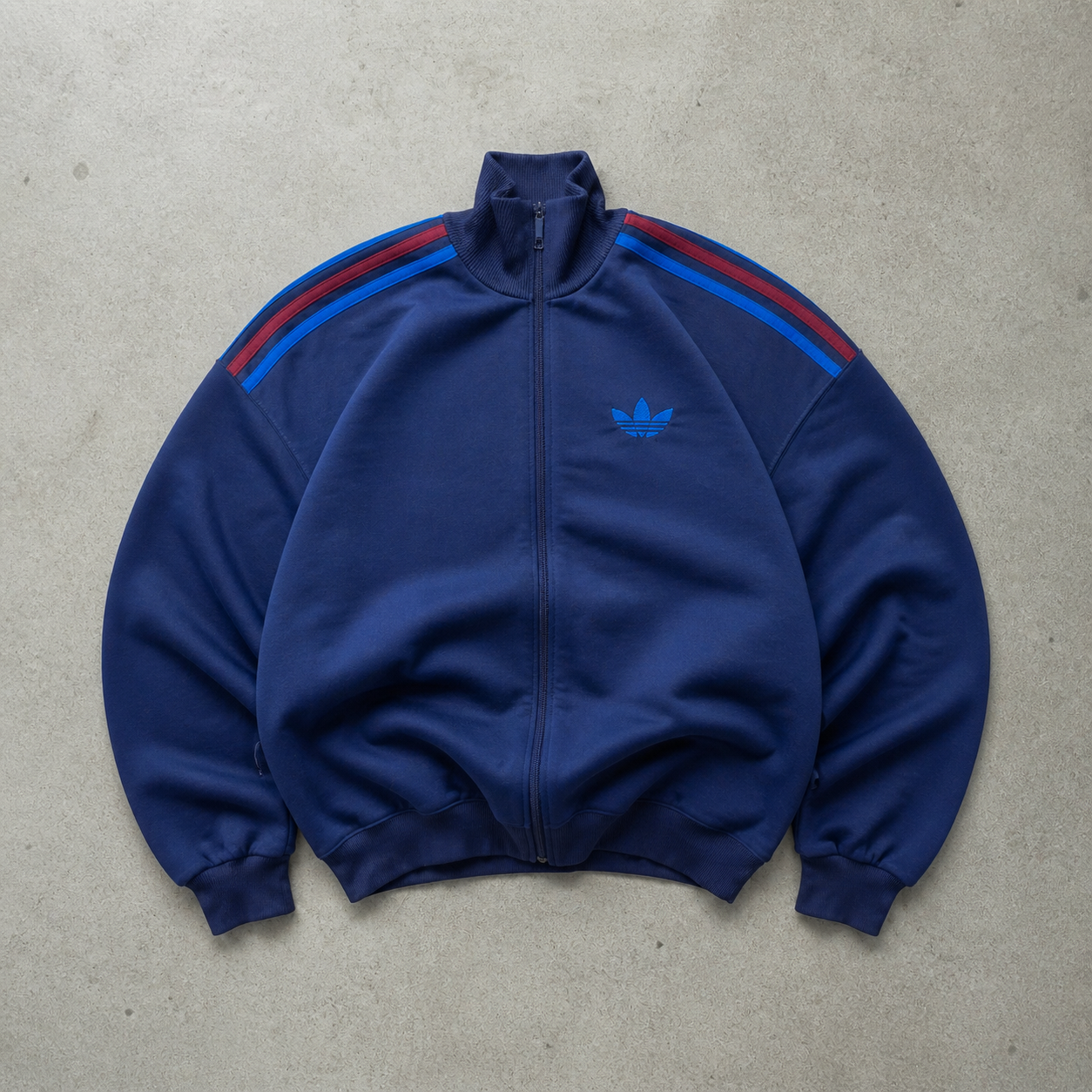 Adidas Track Jacket Marineblau Rare (M) Stitched Logo