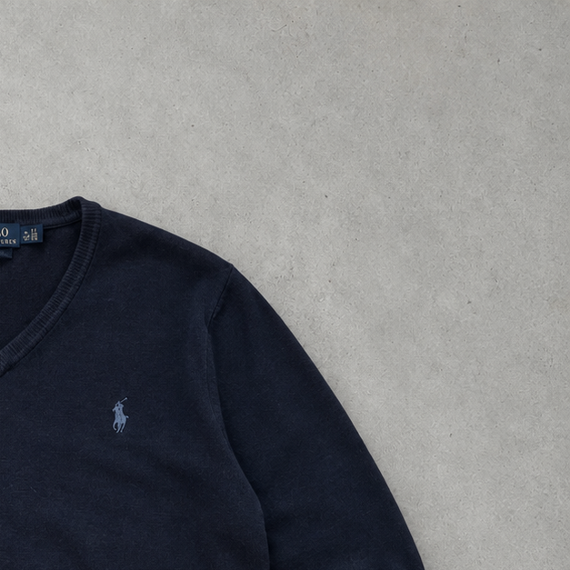 Ralph Lauren Sweater Marineblau Stitched Logo Limited (XL)