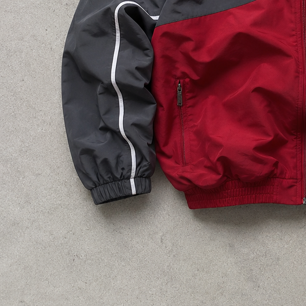 Y2K Reebok Hoodie Burgunderrot / Grey Limited (M)