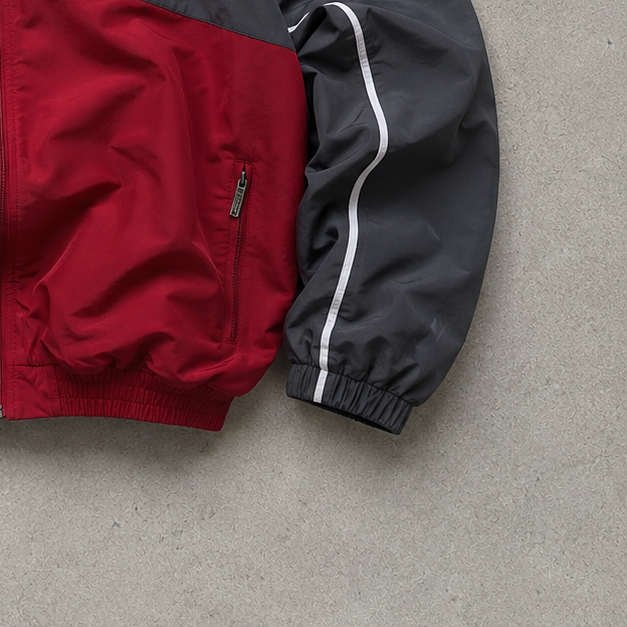 Y2K Reebok Hoodie Burgunderrot / Grey Limited (M)
