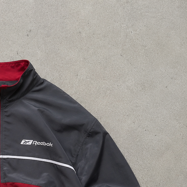 Y2K Reebok Hoodie Burgunderrot / Grey Limited (M)