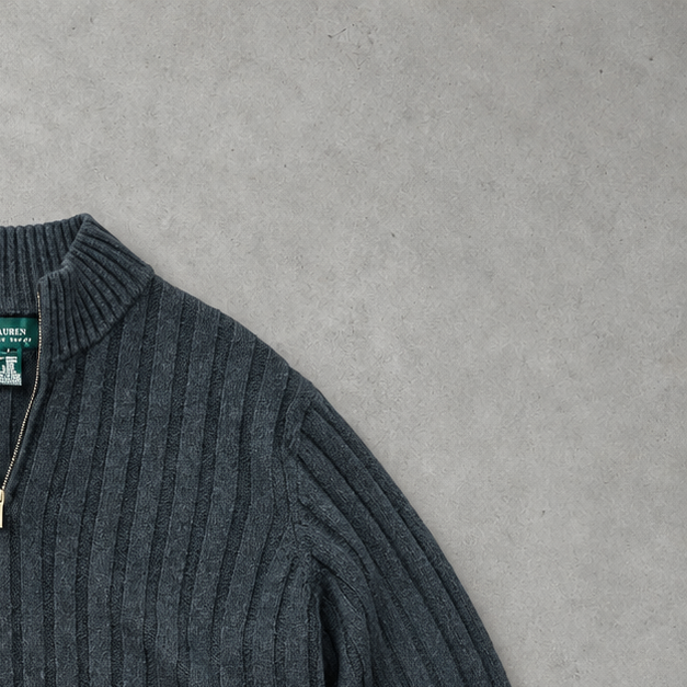 Ralph Lauren Half-Zip Sweater Grau Rare (L)