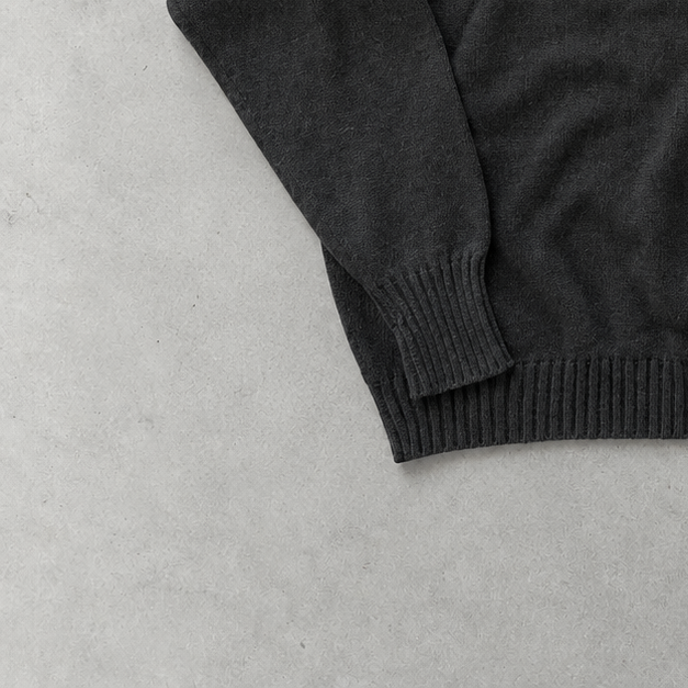 Ralph Lauren V-Neck Sweater Grau Rare (L) Stitched Logo
