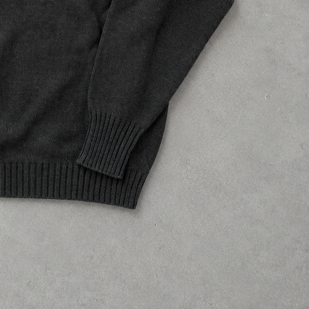 Ralph Lauren V-Neck Sweater Grau Rare (L) Stitched Logo