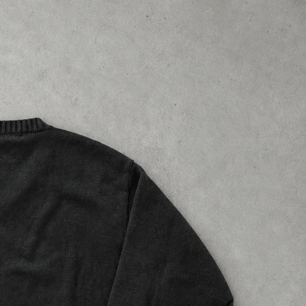 Ralph Lauren V-Neck Sweater Grau Rare (L) Stitched Logo