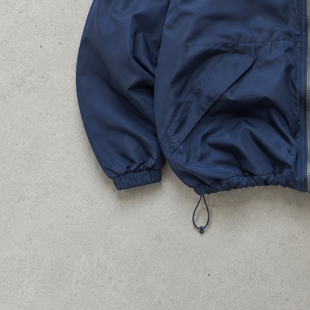 90s Y2K Kappa Windbreaker Navy / Beige Rare Stitched Logo (M)