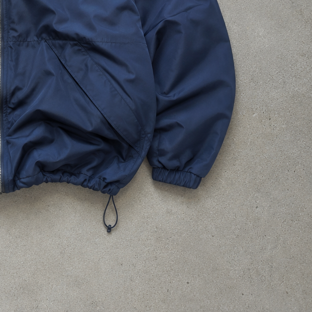 90s Y2K Kappa Windbreaker Navy / Beige Rare Stitched Logo (M)