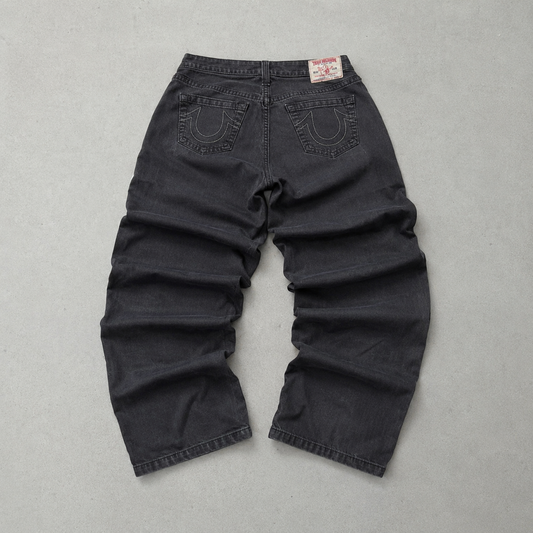 Y2K True Religion Jeans Schwarz Rare (W30 | DE 46)