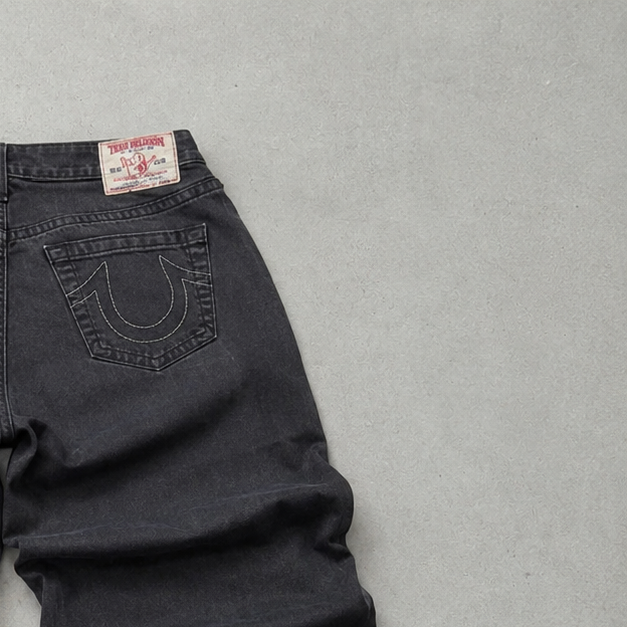 Y2K True Religion Jeans Schwarz Rare (W30 | DE 46)