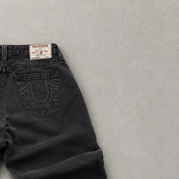 Y2K True Religion Jeans Schwarz Rare (W30 | DE 46)