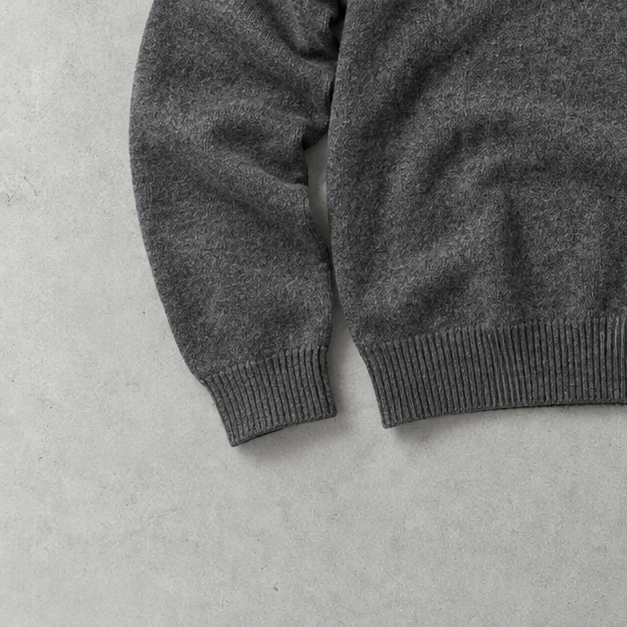 Ralph Lauren Half-Zip Sweater Grau Rare (L) Stitched Logo