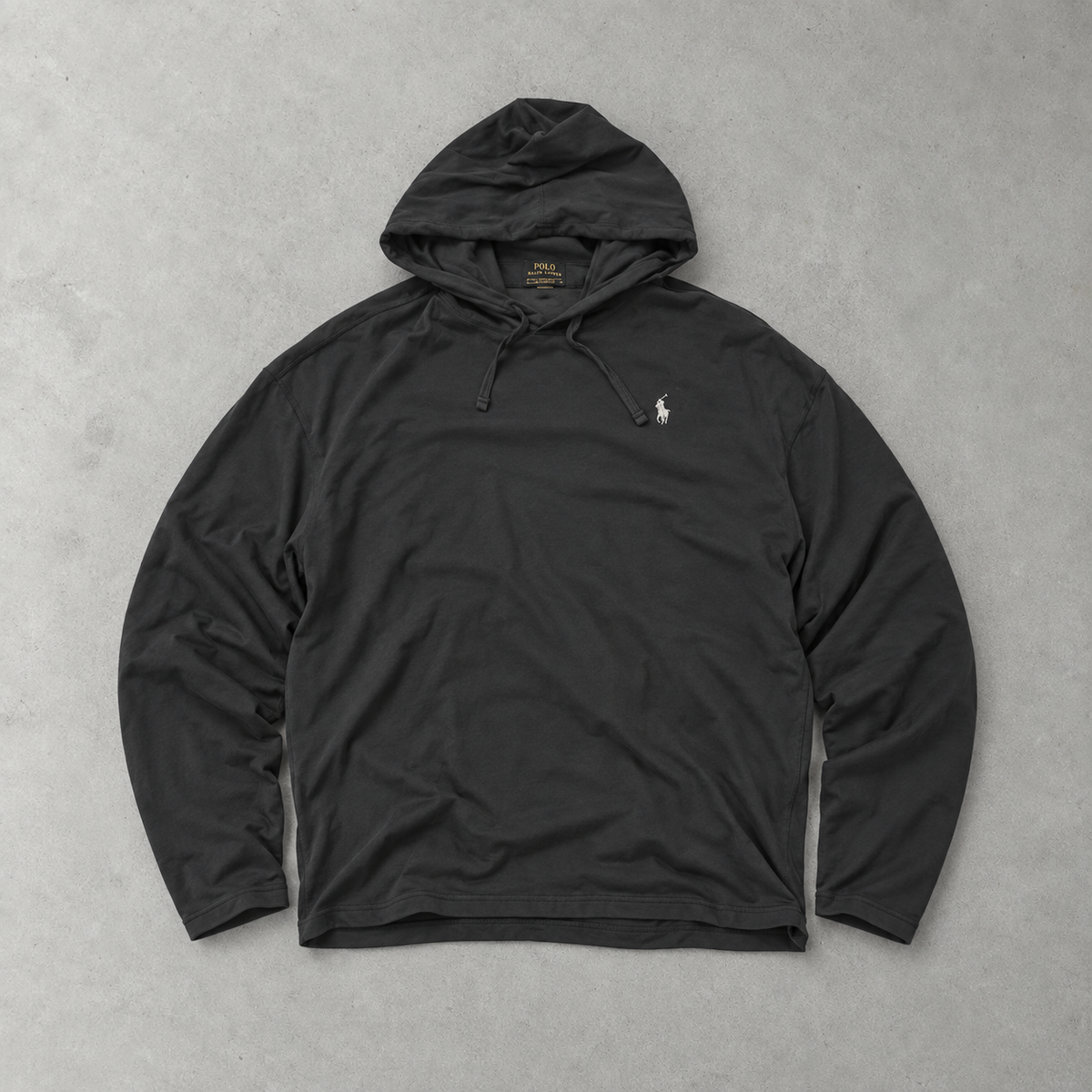 Ralph Lauren Hoodie Schwarz Stitched Logo Rare (L)