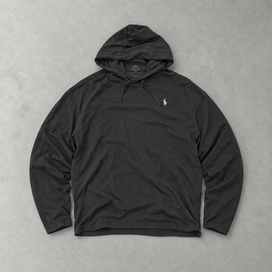Ralph Lauren Hoodie Schwarz Stitched Logo Rare (L)