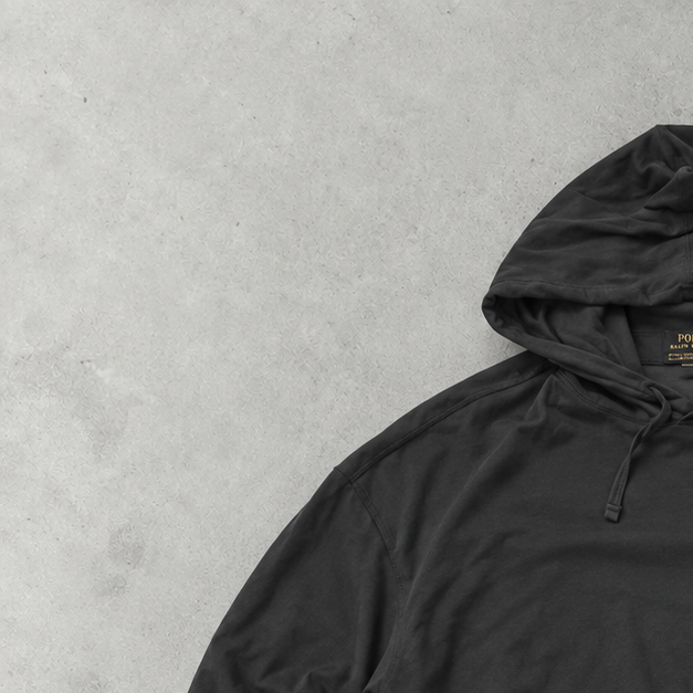 Ralph Lauren Hoodie Schwarz Stitched Logo Rare (L)