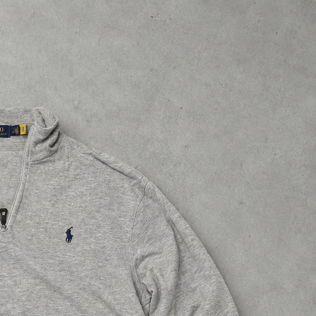 Polo Ralph Lauren Half-Zip Sweater Grau Rare (L)