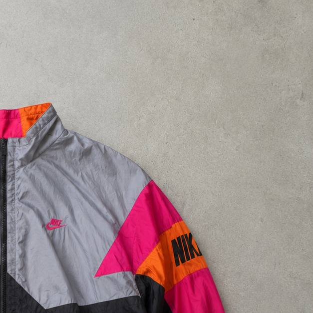 90s 80s Nike Windbreaker Pink, Black Rare (Size L)