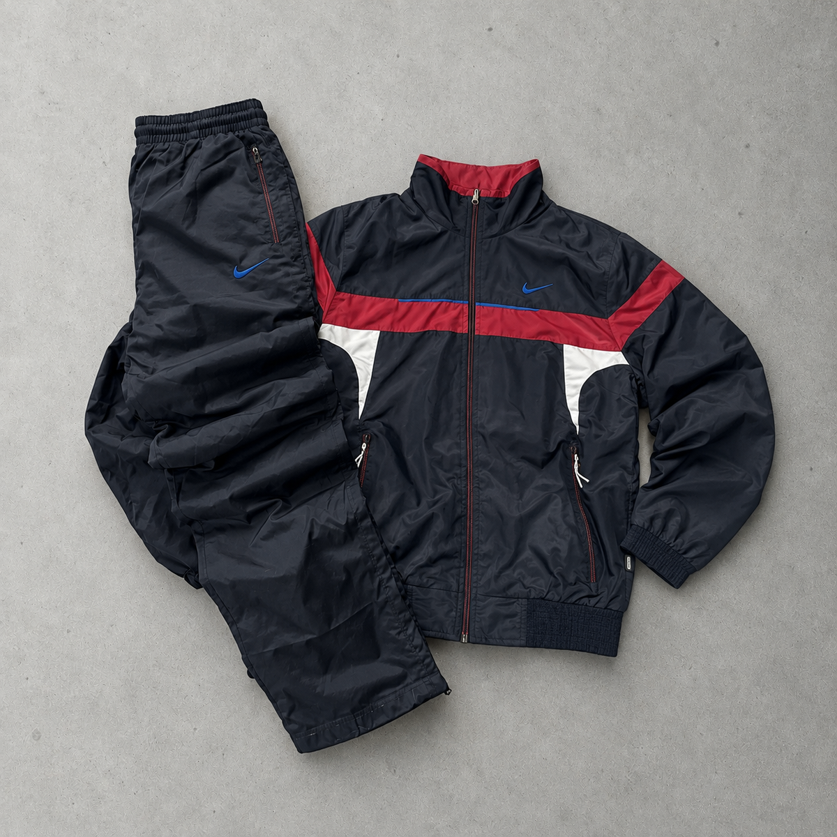 Y2K Nike Tracksuit Navy Rare Stitched Logo (S)