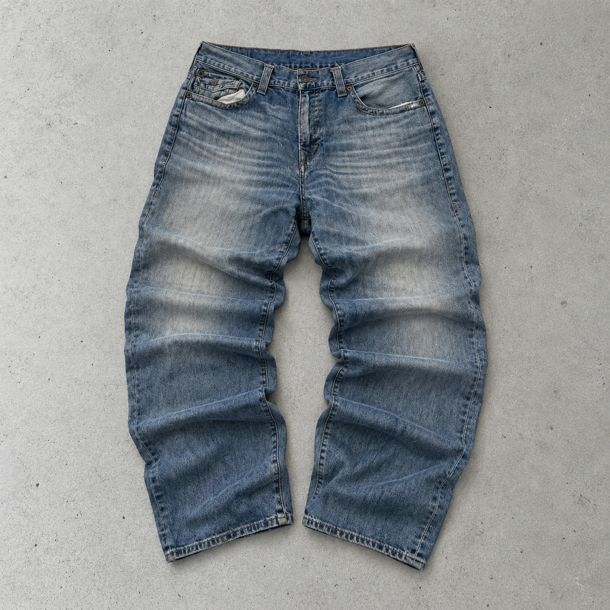 Y2K True Religion Straight Leg Jeans Blue Limited Stitched Logo (W34 | DE 50)