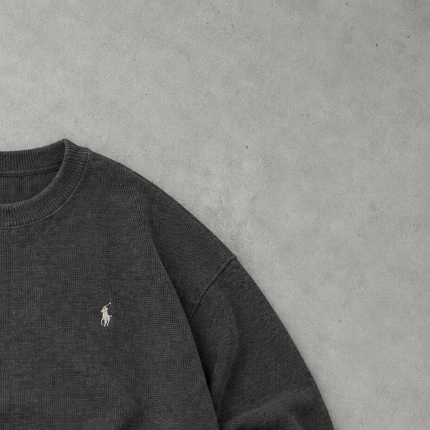 Ralph Lauren Sweater Grau Rare (M) Stitched Logo