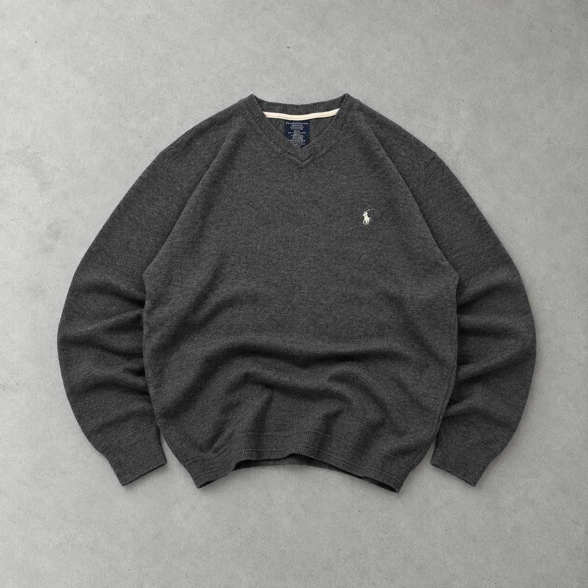 Ralph Lauren Sweater Grau Rare (M) Stitched Logo