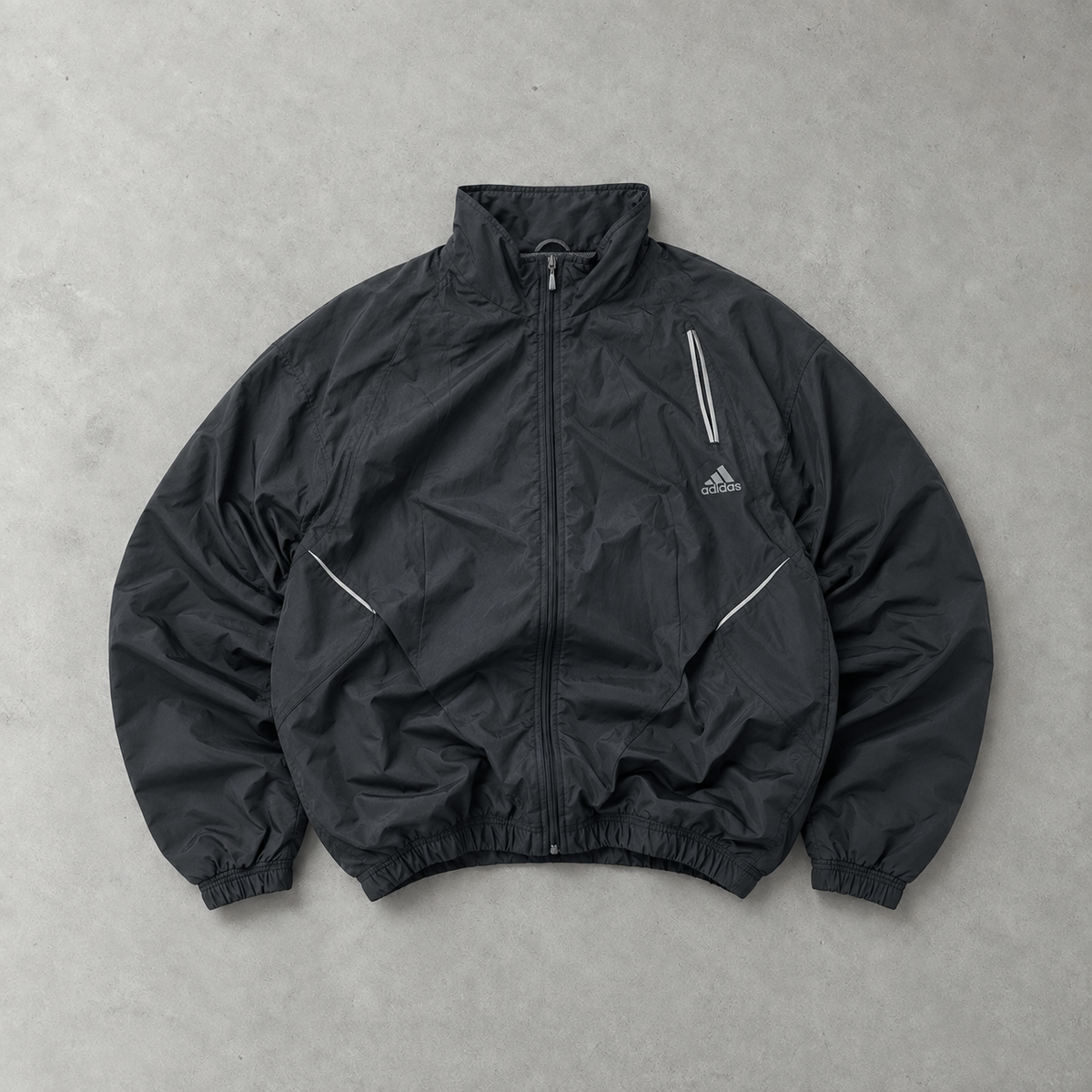 Vintage Adidas Trainingsjacke Schwarz Selten (L)